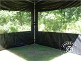 Tente Pliante FleXtents PRO 3x3m Noir, avec 4 cotés