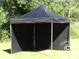 Tente pliante FleXtents PRO 3x3m Noir, avec 4 cotés