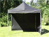 Tente pliante FleXtents PRO 3x3m Noir, avec 4 cotés