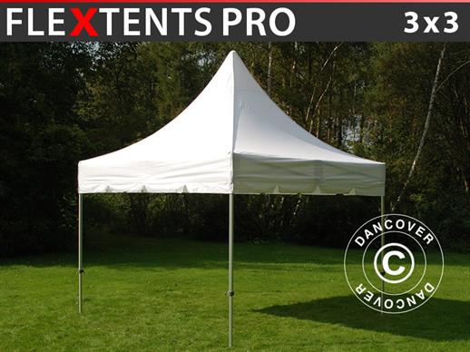 Gazebo pieghevole FleXtents PRO Peak Pagoda 3x3m Bianco