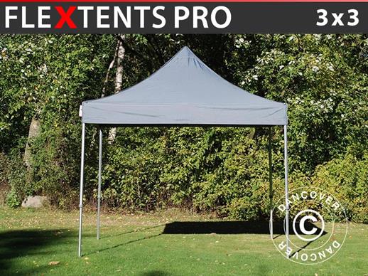 Gazebo pieghevole FleXtents PRO 3x3m Grigio