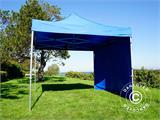 Prekybinė palapinė FleXtents PRO 3x3m Mėlyna, įsk. 4 šonines sienas