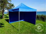 Vouwtent/Easy up tent FleXtents PRO 3x3m Blauw, inkl. 4 zijwanden
