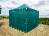 Vouwtent/Easy up tent FleXtents PRO 3x3m Groen, inkl. 4 Zijwanden