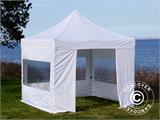 Tente Pliante FleXtents PRO 3x3m Blanc, avec 4 cotés