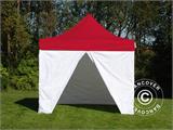 Namiot ekspresowy FleXtents® PRO, namiot medyczny i ratunkowy, 3x6m, czerwony/biały, w tym 6 ściany boczne