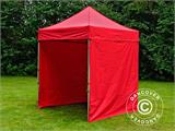 Namiot Ekspresowy FleXtents PRO 2x2m Czerwony, mq 4 ściany boczne