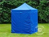 Vouwtent/Easy up tent FleXtents PRO 2x2m Blauw, inkl. 4 zijwanden