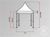 Gazebo pieghevole FleXtents PRO 2x2m Blu, incl. 4 fianchi