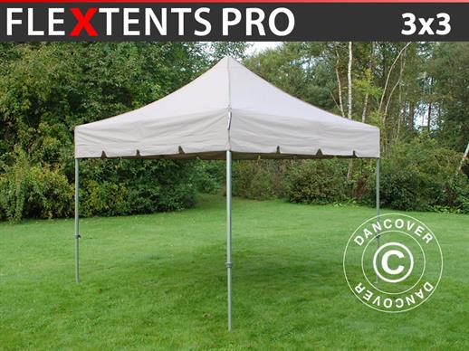 Tenda Dobrável FleXtents PRO "Peaked" 3x3m Latte