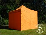 Faltzelt FleXtents PRO 3x3m Orange, mit 4 Seitenwänden