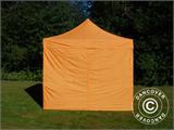 Faltzelt FleXtents PRO 3x3m Orange, mit 4 Seitenwänden