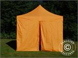 Tente pliante FleXtents PRO 3x3m Orange, avec 4 cotés