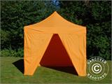 Tente pliante FleXtents PRO 3x3m Orange, avec 4 cotés