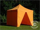 Faltzelt FleXtents PRO 3x3m Orange, mit 4 Seitenwänden