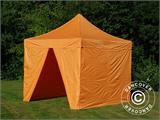 Tente pliante FleXtents PRO 3x3m Orange, avec 4 cotés