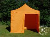 Tente pliante FleXtents PRO 3x3m Orange, avec 4 cotés