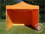 Faltzelt FleXtents PRO 3x3m Orange, mit 4 Seitenwänden