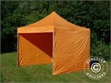 Gazebo pieghevole FleXtents PRO 3x3m Arancio, inclusi 4 fianchi