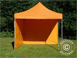 Tente pliante FleXtents PRO 3x3m Orange, avec 4 cotés