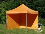 Tenda Dobrável FleXtents PRO 3x3m Laranja, incl. 4 paredes laterais