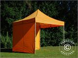 Vouwtent/Easy up tent FleXtents PRO 3x3m Oranje, inkl. 4 Zijwanden