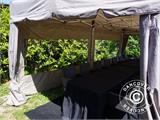 Gazebo pieghevole FleXtents PRO "Peaked" 3x6m Latte, incl. 6 pareti laterali e 6 tende decorative