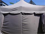 Faltzelt FleXtents PRO "Peaked" 3x6m Latte, mit 6 Seitenwänden und 6 dekorative Gardinen