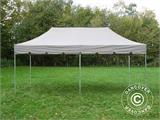 Faltzelt FleXtents PRO "Peaked" 3x6m Latte, mit 6 Seitenwänden und 6 dekorative Gardinen