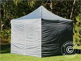 Faltzelt FleXtents PRO 3x3m Grau, mit 4 Seitenwänden