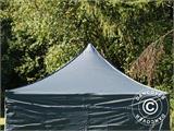 Gazebo pieghevole FleXtents PRO 3x3m Grigio, inclusi 4 fianchi