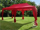 Pop up gazebo FleXtents PRO 3x6 m Red, incl. 6 decorative curtains