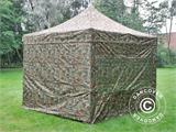 Tente pliante FleXtents PRO 3x3m Camouflage, avec 4 cotés