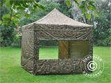 Tente pliante FleXtents PRO 3x3m Camouflage, avec 4 cotés