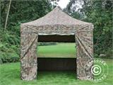 Gazebo pieghevole FleXtents PRO 3x3m Camouflage, inclusi 4 fianchi