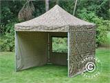 Vouwtent/Easy up tent FleXtents PRO 3x3m Camouflage/Militair, inkl. 4 Zijwanden