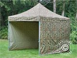 Gazebo pieghevole FleXtents PRO 3x3m Camouflage, inclusi 4 fianchi