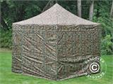 Tente pliante FleXtents PRO 3x3m Camouflage, avec 4 cotés