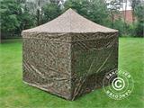 Vouwtent/Easy up tent FleXtents PRO 3x3m Camouflage/Militair, inkl. 4 Zijwanden