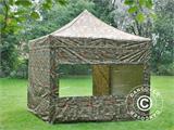 Pop up gazebo FleXtents PRO 3x3 m Camouflage/Military, incl. 4 sidewalls