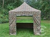 Vouwtent/Easy up tent FleXtents PRO 3x3m Camouflage/Militair, inkl. 4 Zijwanden