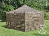 Vouwtent/Easy up tent FleXtents PRO 4x4m Camouflage/Militair, inkl. 4 Zijwanden