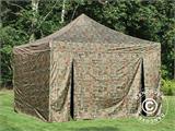 Tente pliante FleXtents PRO 4x4m Camouflage, avec 4 cotés