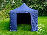 Vouwtent/Easy up tent FleXtents PRO 3x6m Donker blauw, inkl. 6 Zijwanden