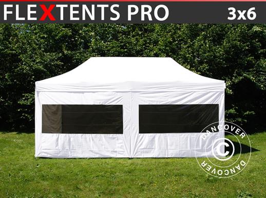 Foldetelt FleXtents PRO 3x6m Hvid, inkl. 6 sider