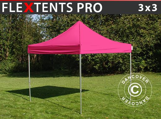 Carpa plegable FleXtents PRO 3x3m Rosa