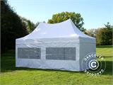 Faltzelt FleXtents PRO Peak Pagoda 3x6m Weiß, mit 6 Seitenwände