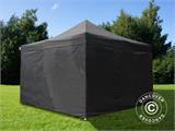 Carpa plegable FleXtents PRO 4x4m Negro, incl. 4 lados