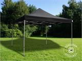 Tente pliante FleXtents PRO 4x4m Noir, avec 4 cotés