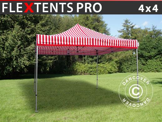 Vouwtent/Easy up tent FleXtents PRO 4x4m Gestreept